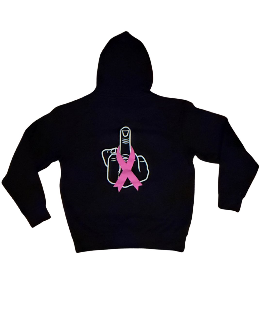 The Family Breast Cancer Awareness Black Hoodie (Middle Finger to Cancer)
